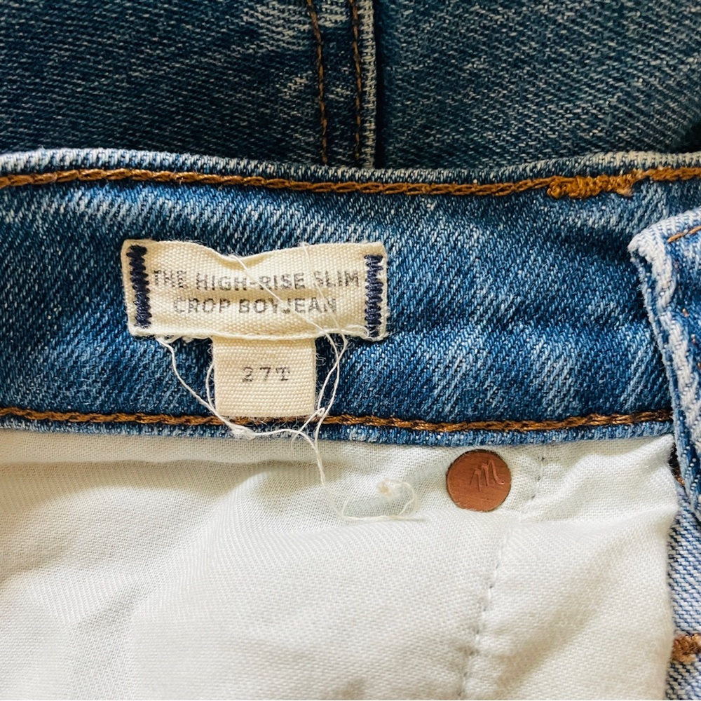 Madewell The High Rise Slim Crop Boyjean - Tall 27T in Melbourne Wash - Picture 7 of 7